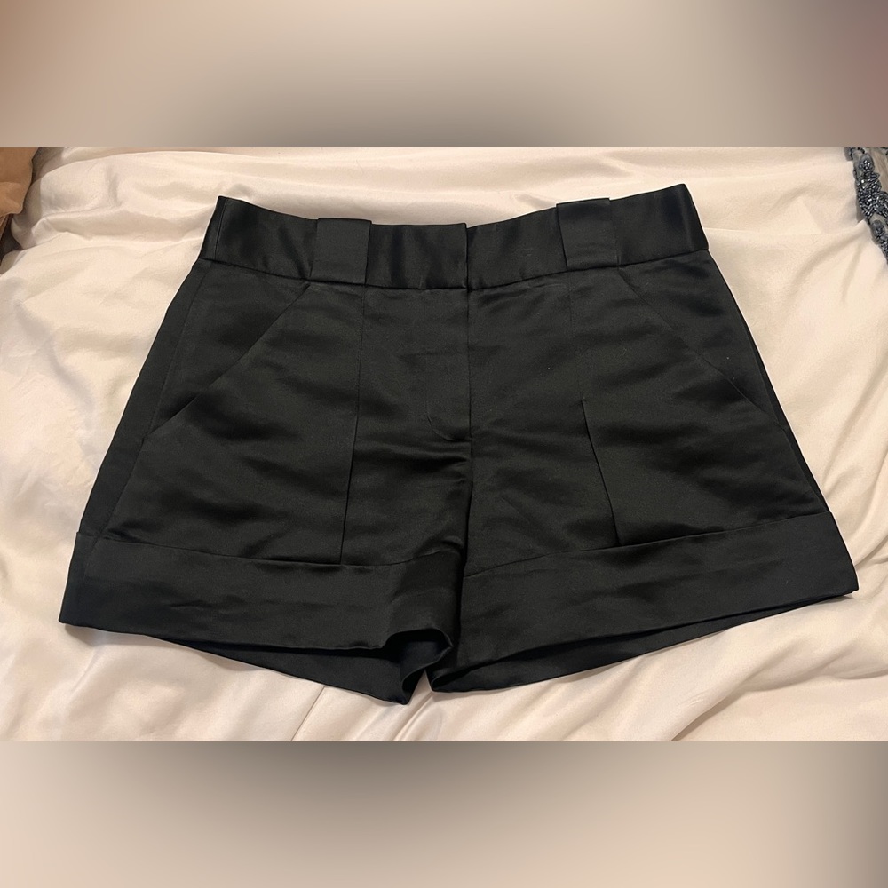 DIANE von FURSTEN BURG black silk shorts